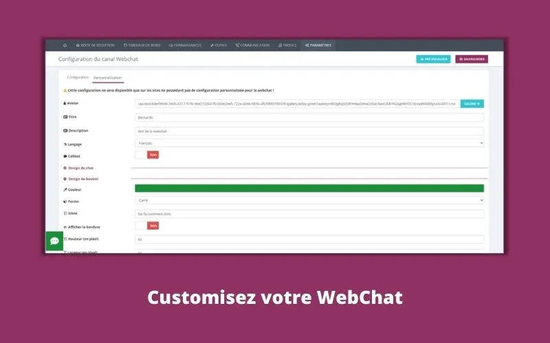 chatbot WebChat customisé