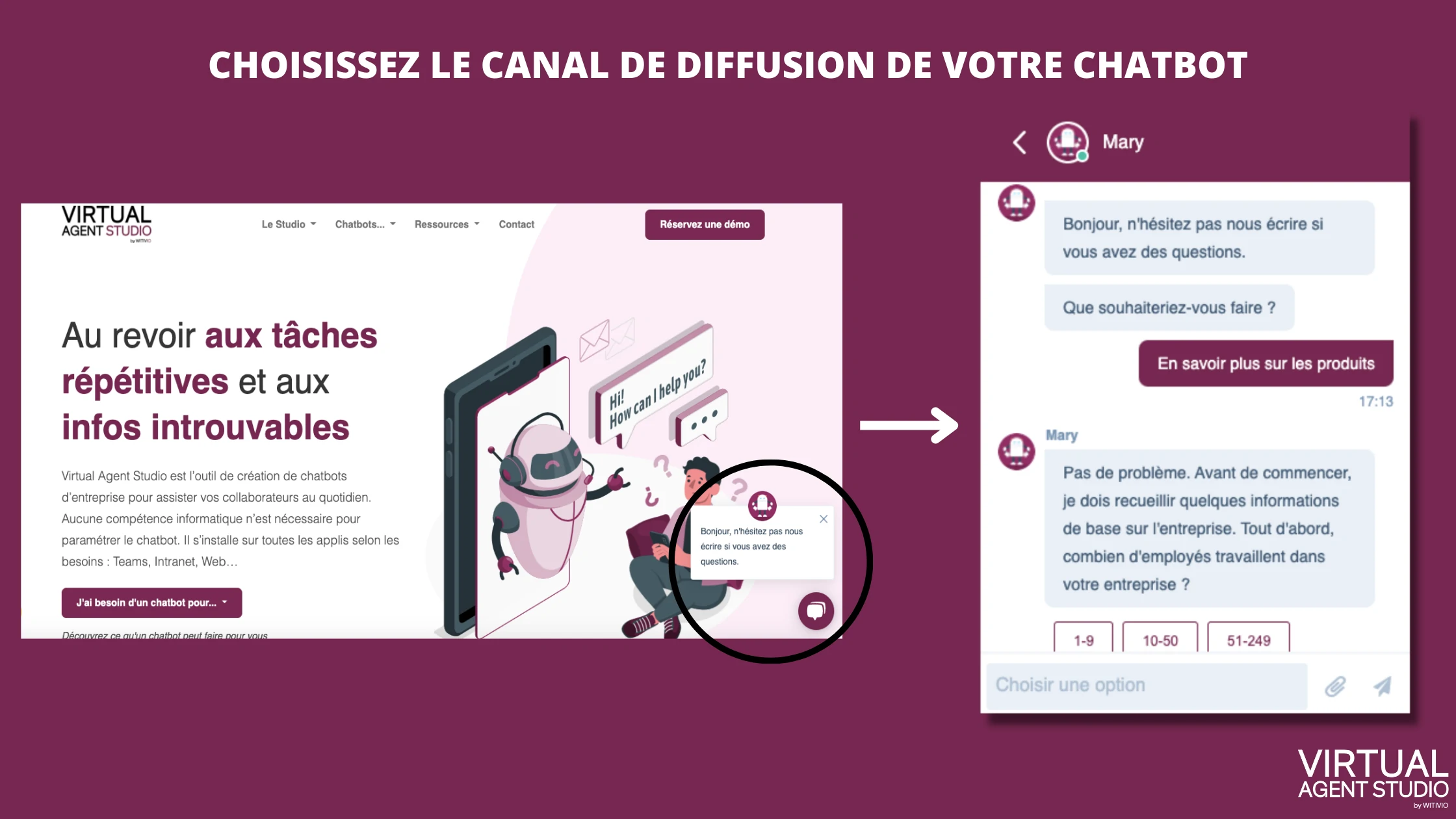 Choisissez le canal de diffusion de votre chatbot