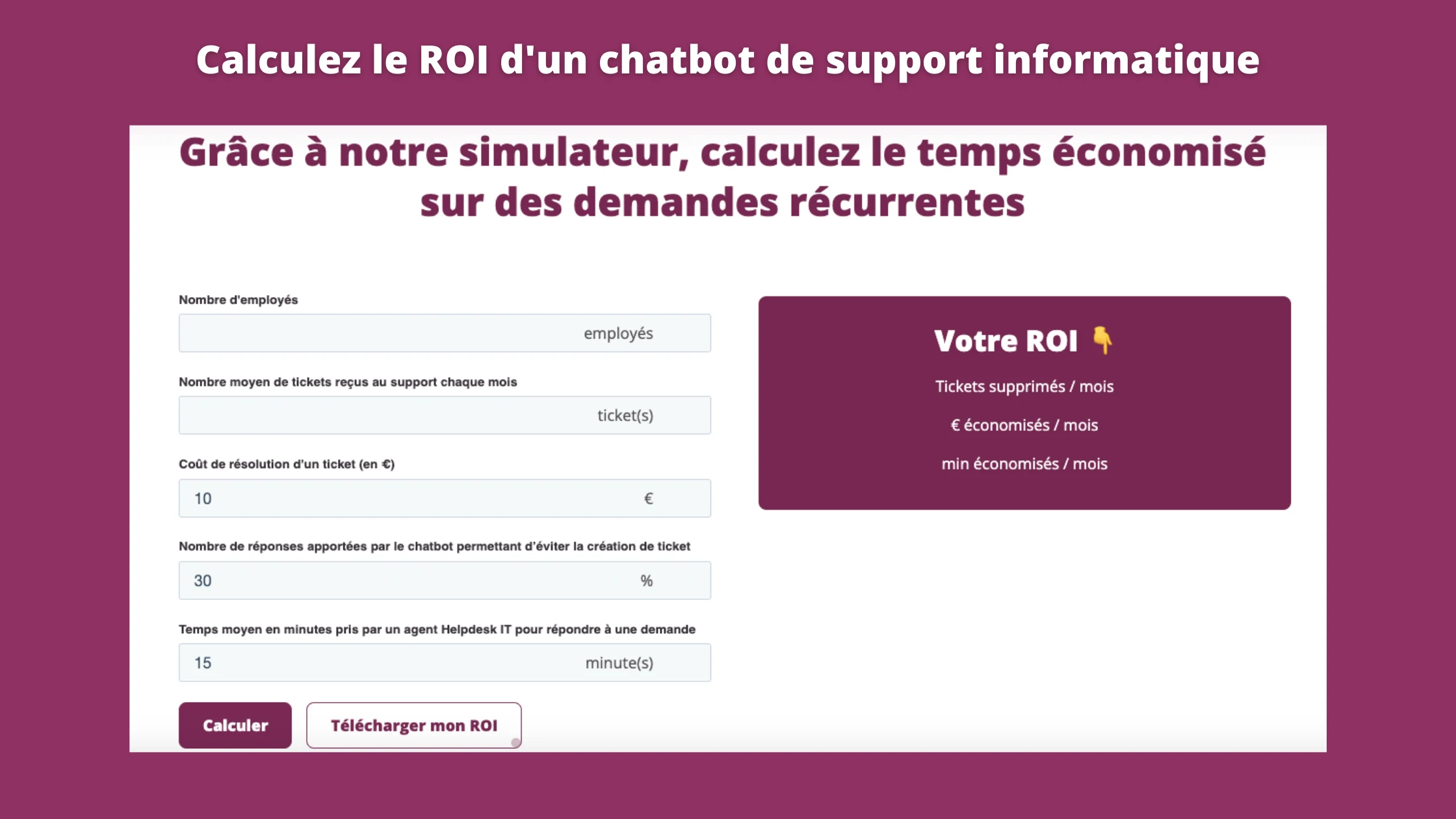 Calculez le ROI d’un chatbot de support informatique