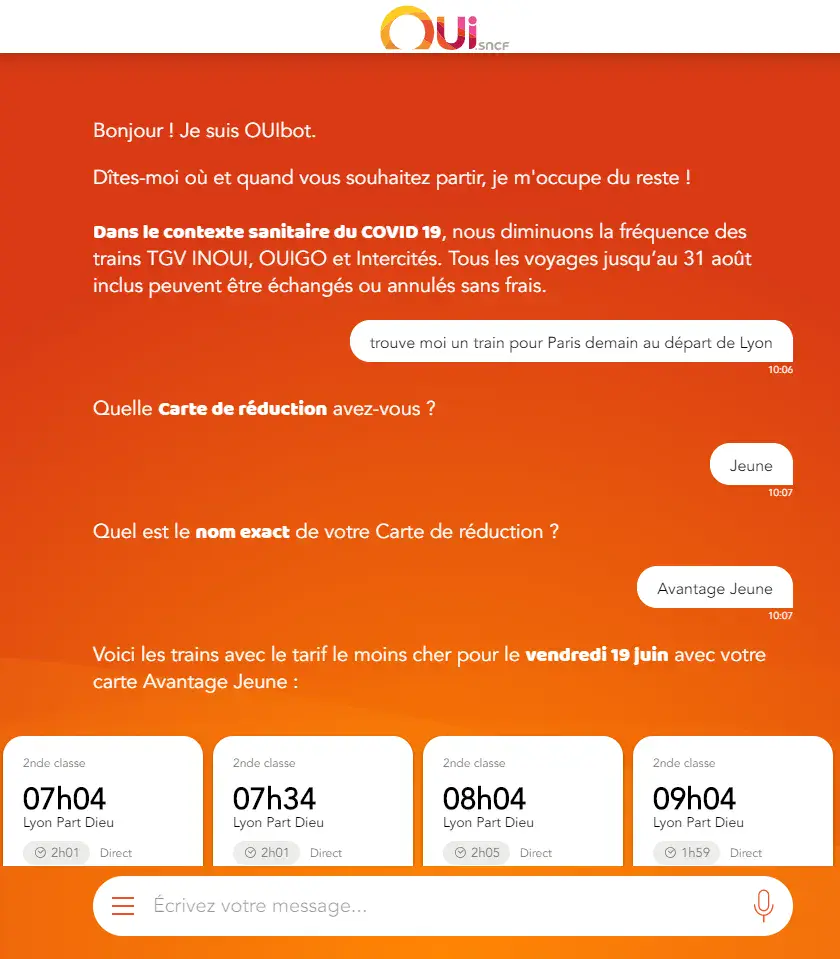 chatbot oui sncf