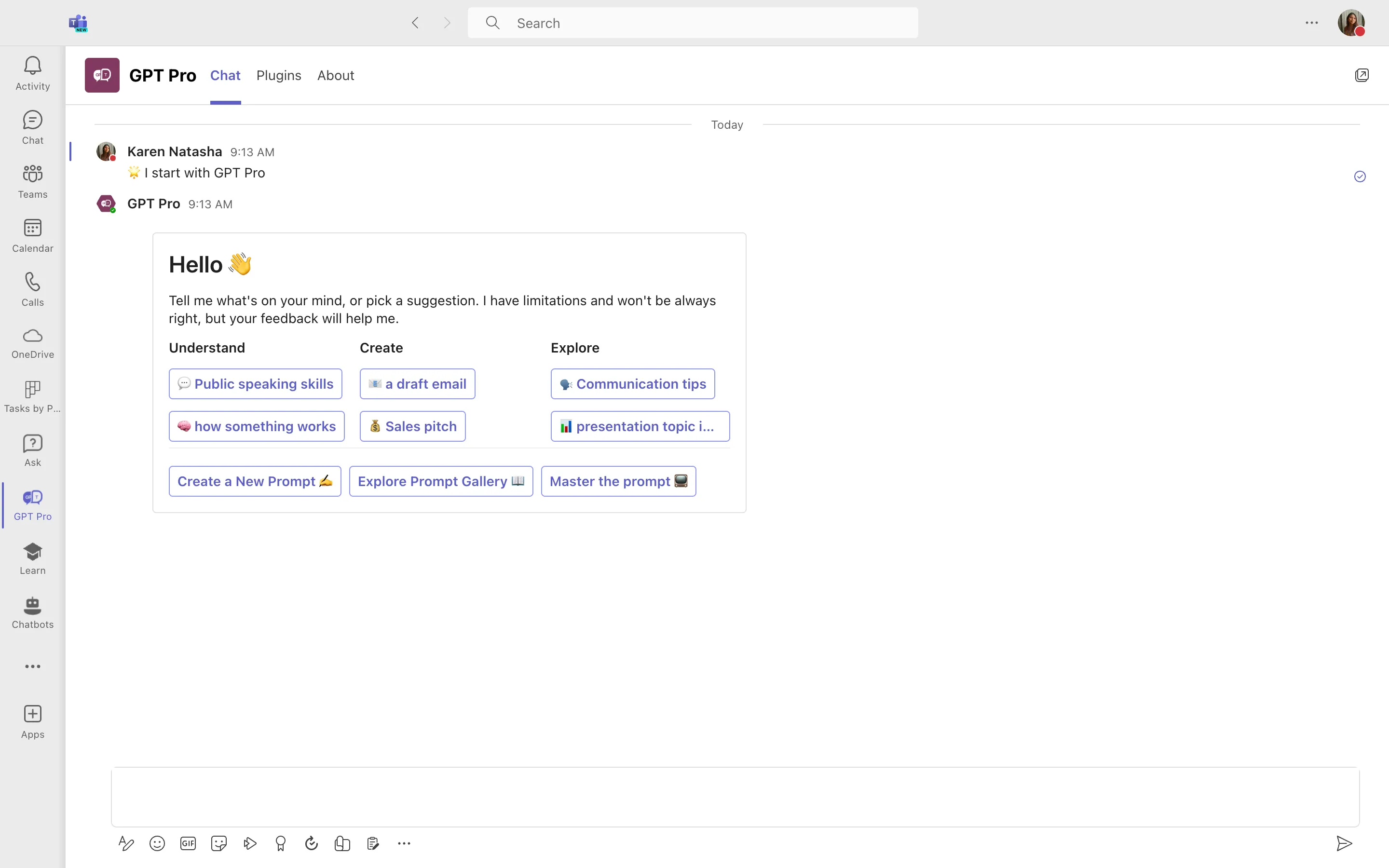 HR chatbot dashboard